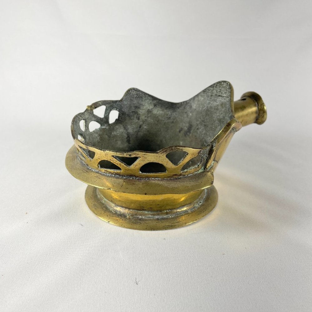 Iron/Incense Burner RARE Vintage Asian Solid Decorative Brass Charcoal .